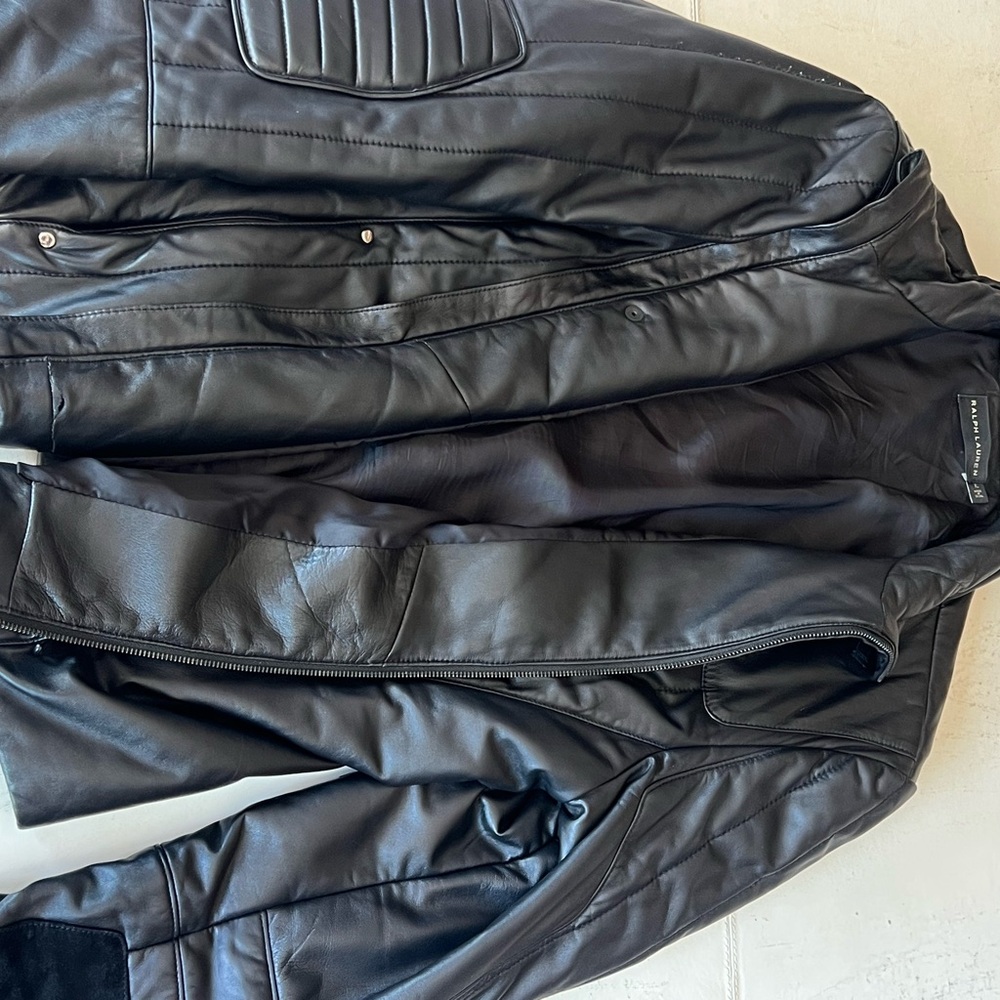 Ralph Lauren Black Label Leather Bomber Jacket
